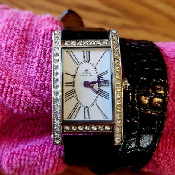 JUICY COUTURE Double Wrap Leather and Crystal Vintage Watch VINTAGE INSPIRED - Picture 2 of 10